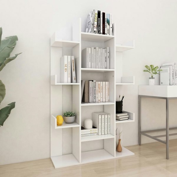 Berkfield Book Cabinet White 86x25.5x140 cm Engineered Wood