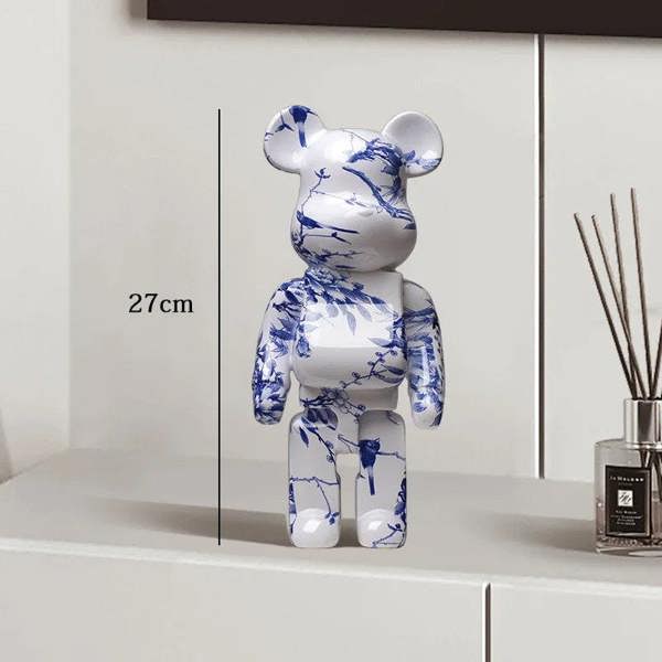 Graffiti Bear Resin Statue Decor | Modern Colourful Bear Ornament 27cm