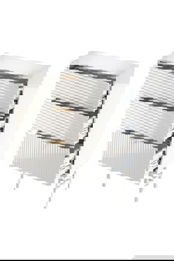 Living and Home 3-Tier Bedroom Striped Storage Cabinet