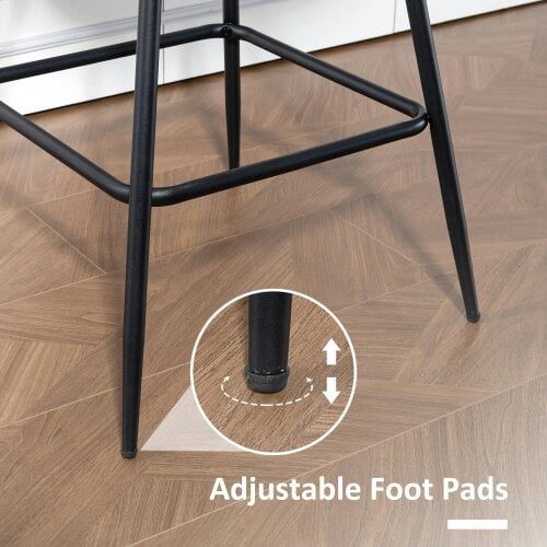 Wyld Haus Lono Set Of 2 Black Faux Leather Swivel Counter Stools