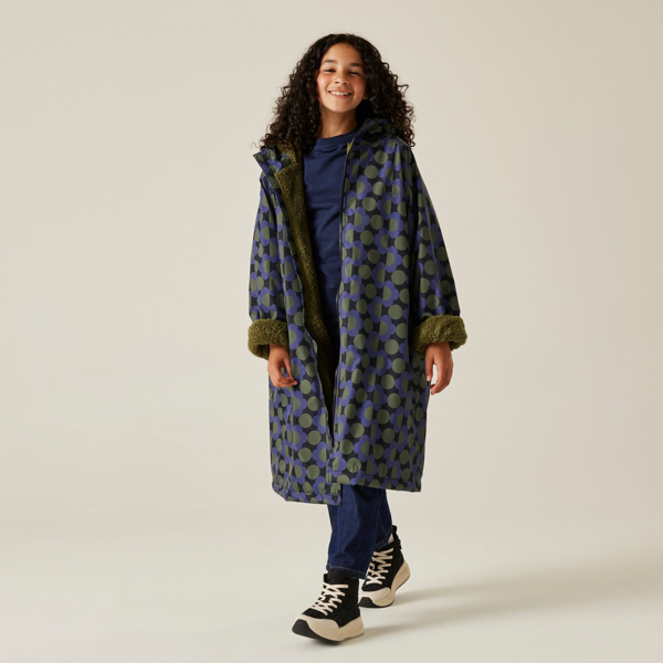Regatta Kids Orla Kiely Spotted Changing Robe - Blue/Dark Olive