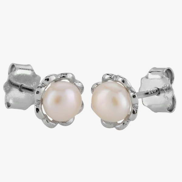 T. H. Baker Sterling Silver 4.5-5.5mm Freshwater Pearl Stud Earrings EOW70052FW