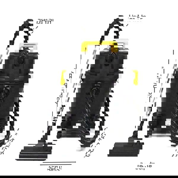 Spector Wet and Dry Cylinder Vacuum Cleaner Powerful Suction HEPA 1000W 15L