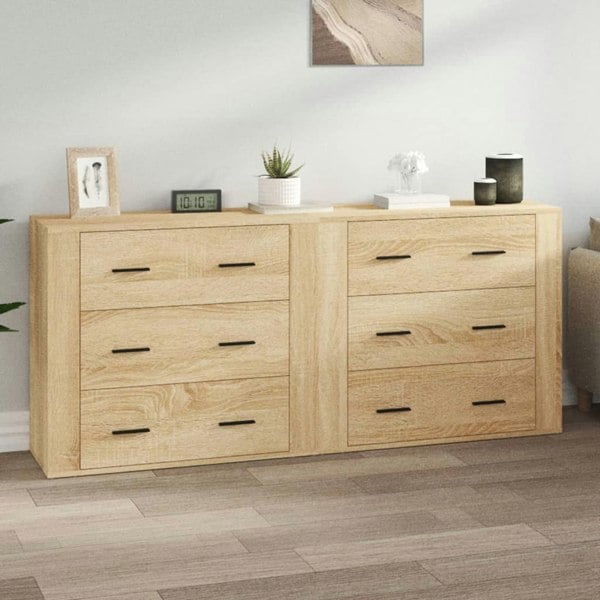Berkfield Sideboards 2 pcs Sonoma Oak Engineered Wood