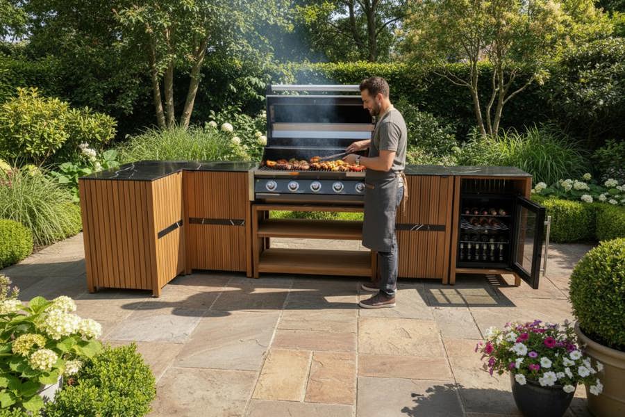 Ocean Designs Avellino Teak Outdoor Kitchen Set 4