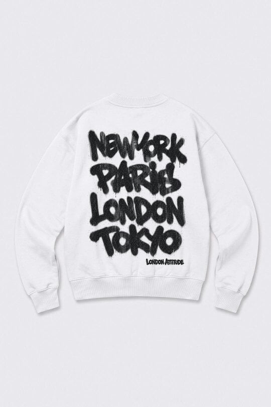 London Attitude Oversized City Graffiti Graphic Sweatshirt