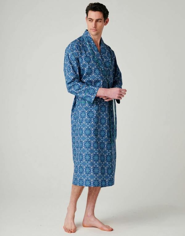 British Boxers Men's Crisp Cotton Dressing Gown – Marrakesh Paisley