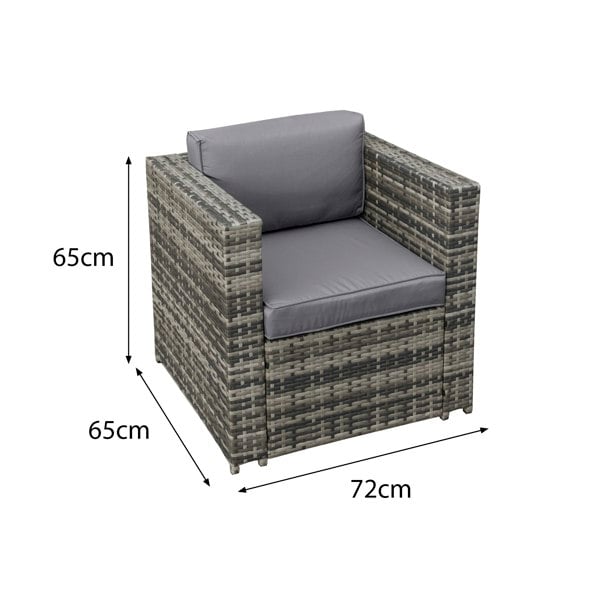 Oseasons Malta Rattan 9 Seat Rising Table U-Shape Set in Walnut Grey
