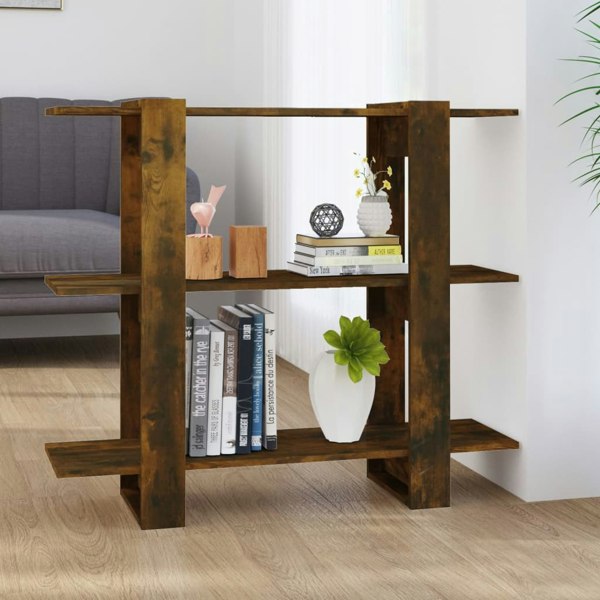 Berkfield Book Cabinet/Room Divider Smoked Oak 100x30x87 cm