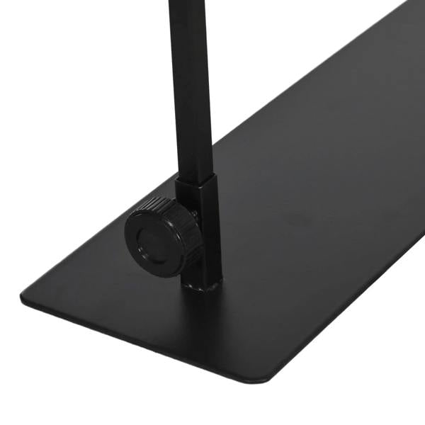 Black steel lamp stand base with height-lock knob and angled arm