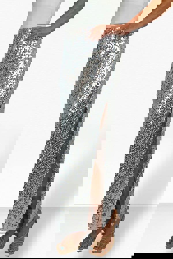 Paulo Due Women's Sequin Maxi Skirt with Side Slit