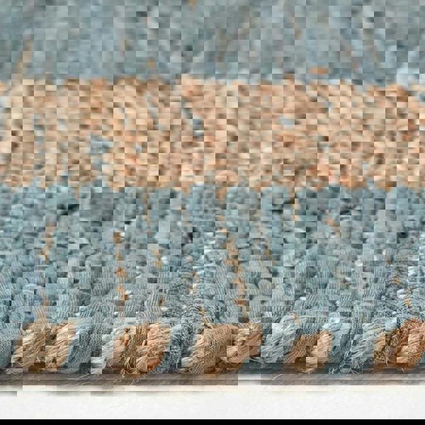 HOMESCAPES Veranda Grey and Nude Hemp Chindi Rug