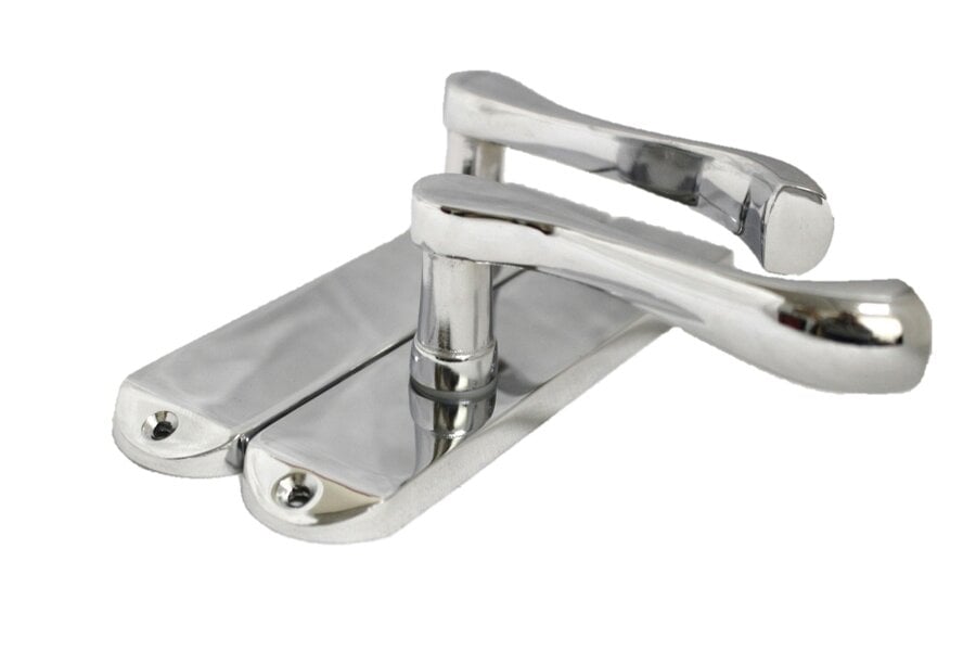 EDH Door Hardware Cadenza Victorian Scroll Lever Door Handles Chrome – Handle Only or Handle + Tubular Latch