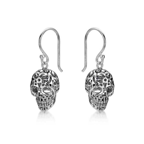 namana 925 Sterling Silver Gothic Skull Earrings For Women
