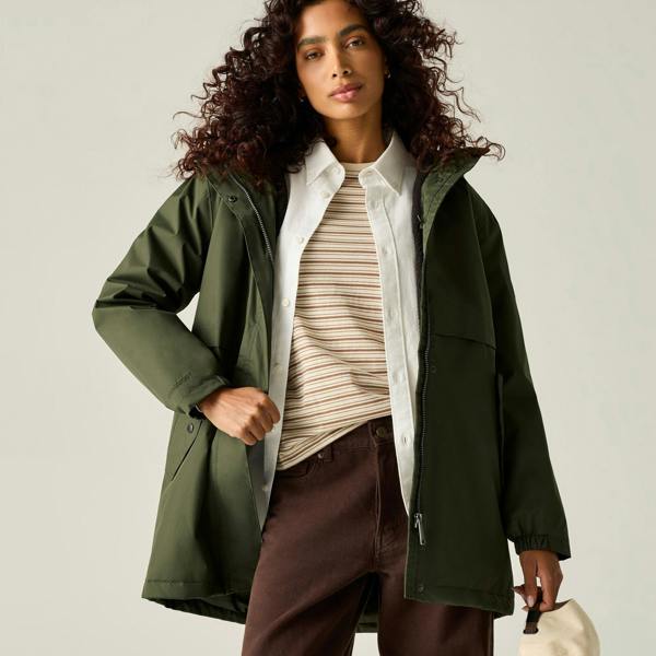 Regatta Womens/Ladies Brielly Waterproof Jacket - Dark Khaki/Black - 