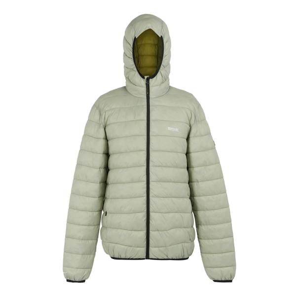 Regatta Mens Marizion Baffled Hooded Padded Jacket - Abbeystone/Nephrite Green - 