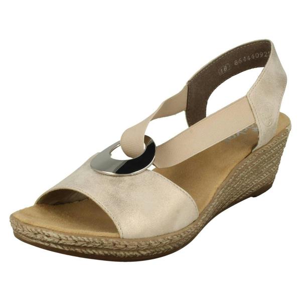 Rieker Ladies Rieker Wedge Heeled Sandals 624H6