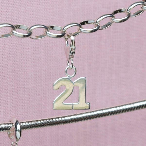 Mylee London 21 Pendant Charm - Sterling Silver
