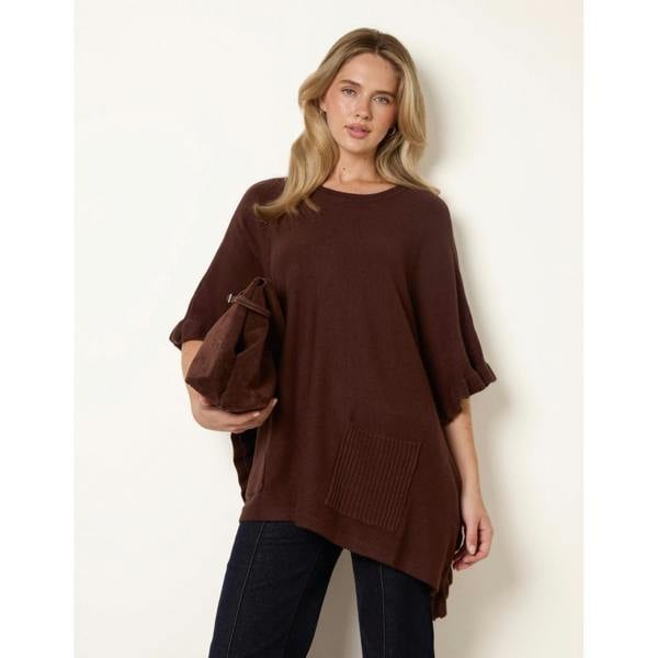 Blue Vanilla Frill Detail Pocket Cape