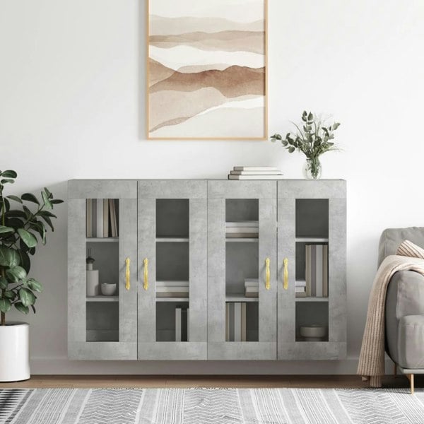Berkfield Wall Mounted Cabinets 2 pcs Concrete Grey Engineered Wood