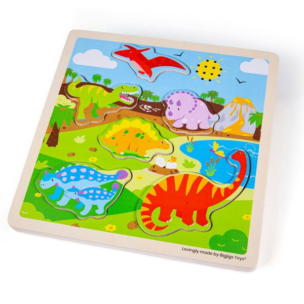 Bigjigs Toys Wooden Dinosaur Themed Sound Puzzle