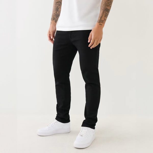 True Religion Rocco Flap Relaxed Skinny Jeans - Black