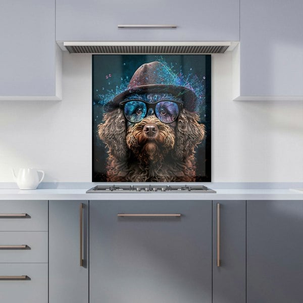 Warren Reed - Designer Labradoodle Dog With Glasses Splashart Kitchen Splashback