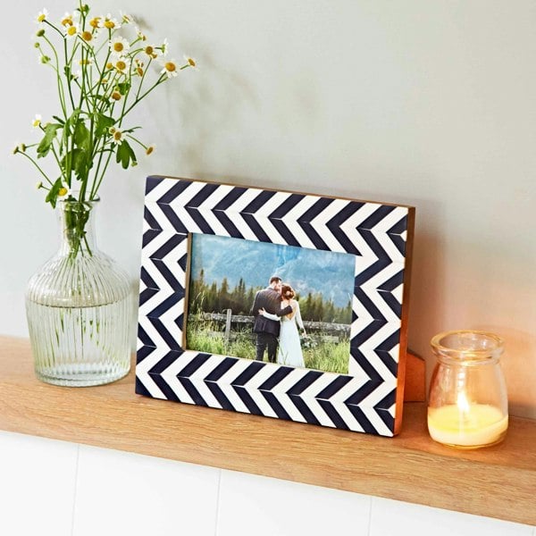 Paper High Neha Navy Chevron Patterned Photo Frame