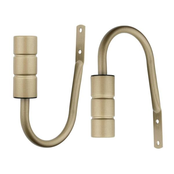 A.Unique Home Pair of Plain Barrel Metal Holdbacks (Pair of Holdbacks) - Matte Gold