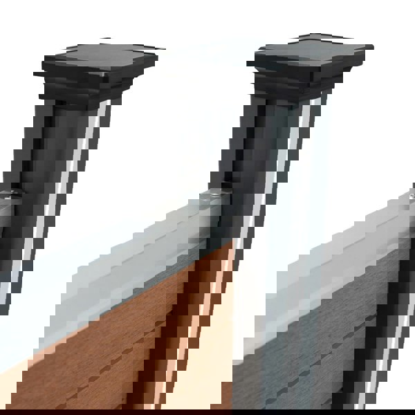 Monstershop Composite Fence Panel & LED Posts x 2 - Brown