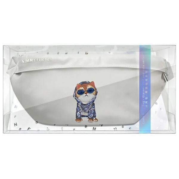 Nimmy Friends Glasses Cool Cat Shoulder Crossbody Bag Grey - N-YJ-XB-05