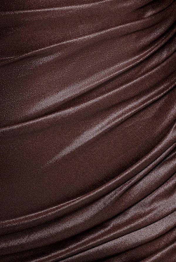 Bandeau Faux Leather Midi Dress - Brown DR3727