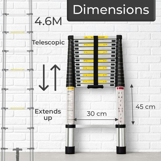 Neo 4.6M Extendable Steel Foldable Telescopic Ladder