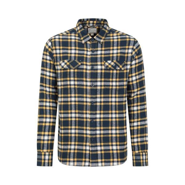 Mountain Warehouse Mens Trace Flannel Long-Sleeved Shirt - Indigo - 