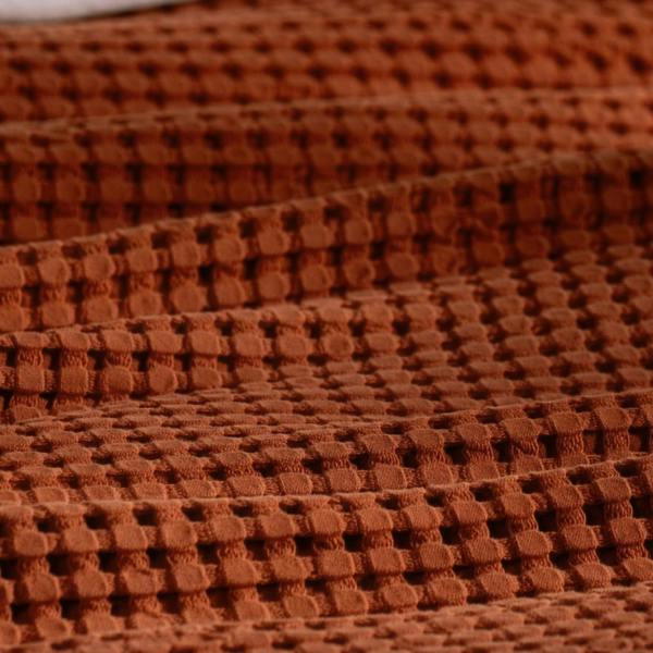 Soak&Sleep Burnt Orange Waffle Cotton Bedspread