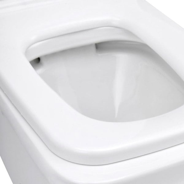 80cm H 2-Piece Elongated Square Toilet with Dual Flush Toilet Living and Home