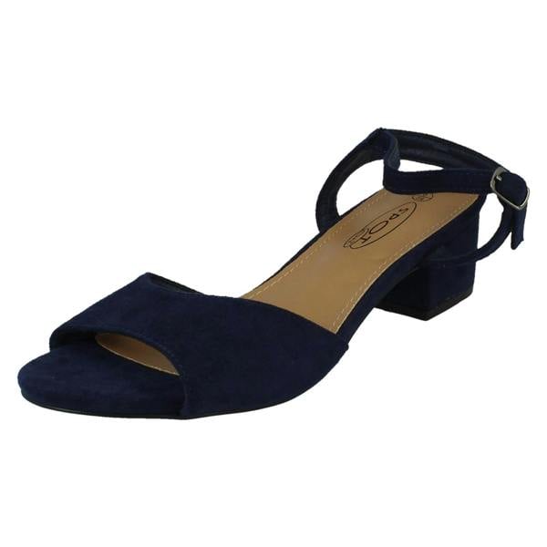 Spot On Ladies Spot On 5cm Block Heel Open Toe Heels F12060