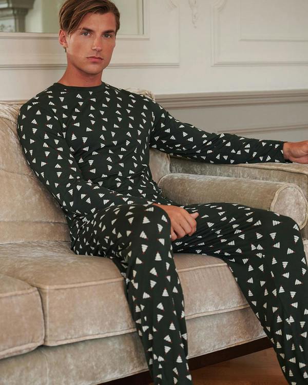 British Boxers Men's Bamboo Pyjama Set - Evergreen Star