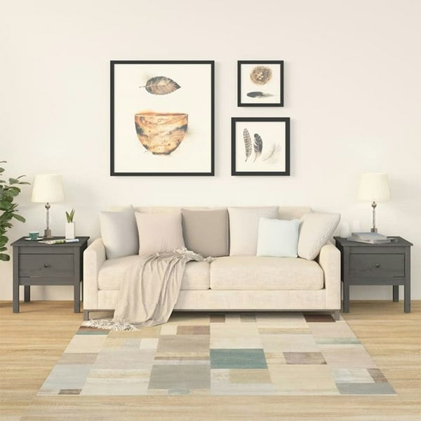 Berkfield Side Tables 2 pcs Grey 50x50x49 cm Solid Wood Pine