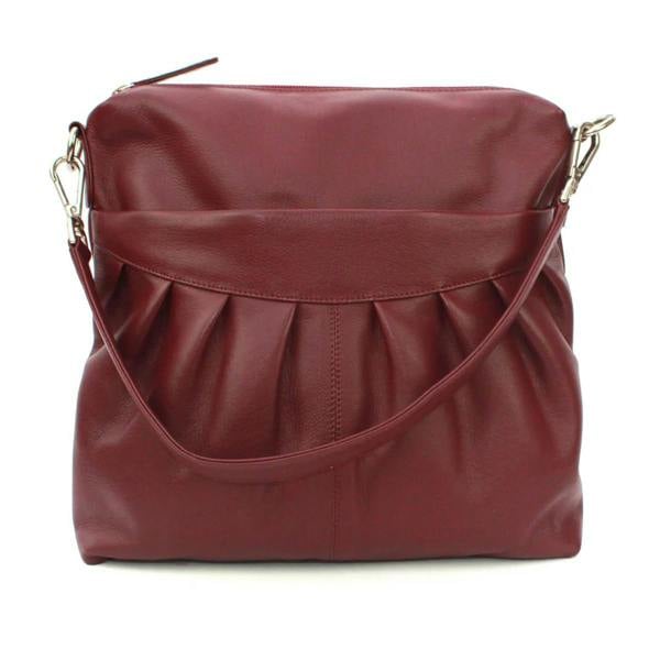 Eastern Counties Leather Womens/Ladies Leona Ruched Leather Handbag - Merlot - 