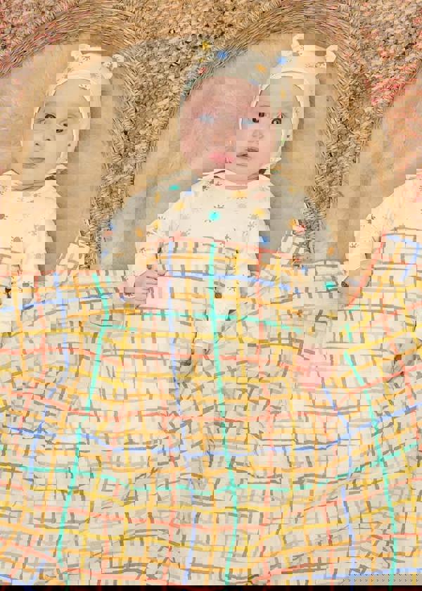 The Bonnie Mob Ditto - Rainbow Check Large Muslin Swaddle Blanket