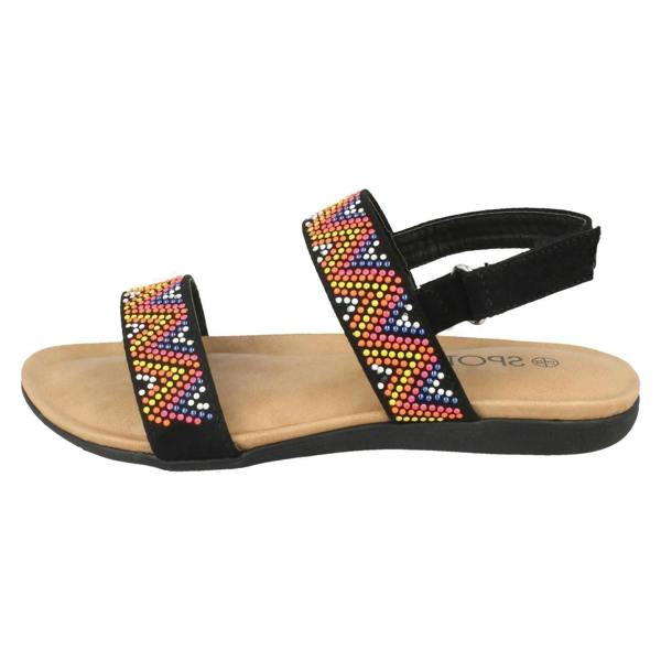 Spot On Girls Spot On Flat Aztec Slingback Sandals