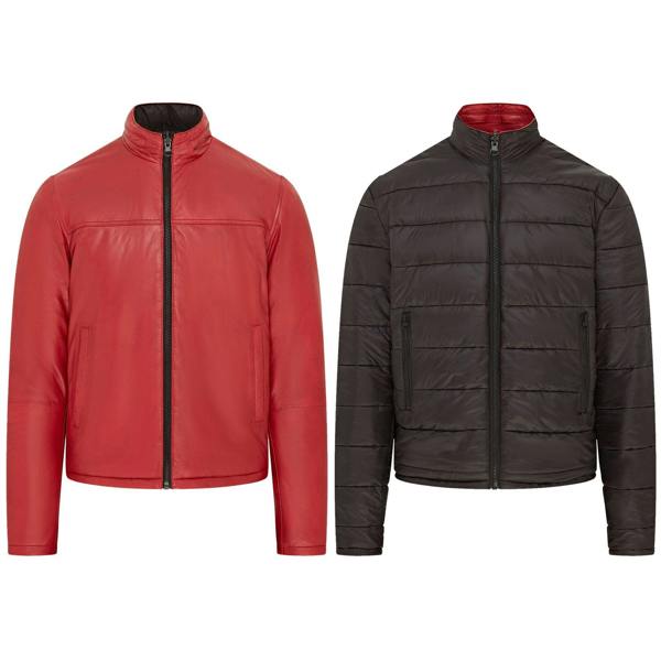 Infinity Leather Mens Hooded Reversible Bomber Leather Jacket - Raufoss
