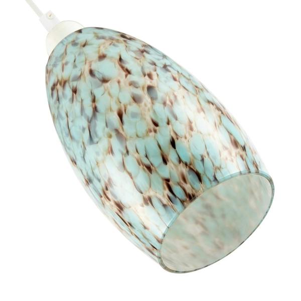 Modern Duck Egg Marble Speckle Effect Glass Cylindrical Pendant Shade Image 4