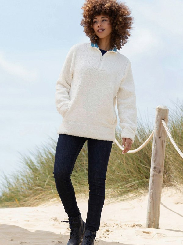Kite Purbeck 1/4 Zip Teddy Fleece Ecru