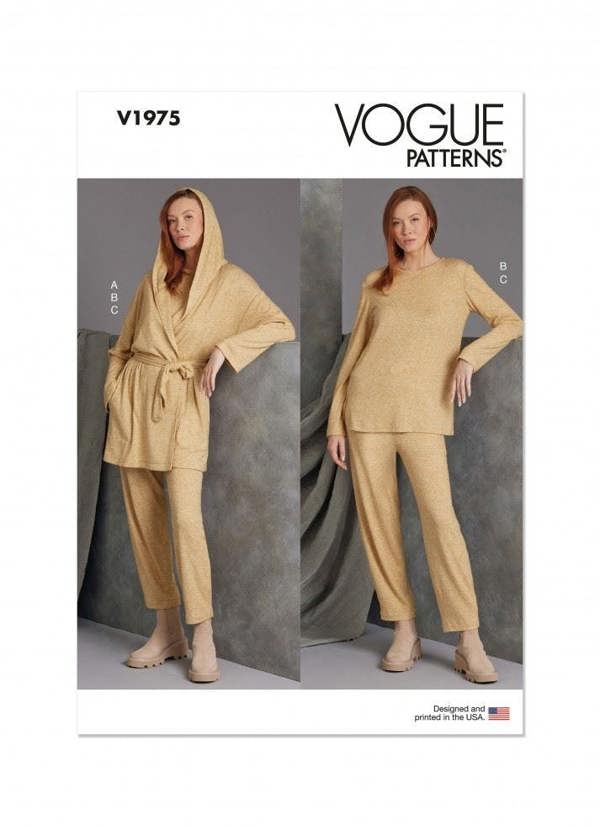 Vogue Sewing Pattern 1975, Jackets, Tops, Trousers for Women, A (XS-S-M-L-XL-XXL) - Easy