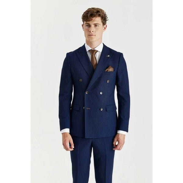 Paul Andrew Mayfair - Men's Navy Birdseye Double Breasted Blazer