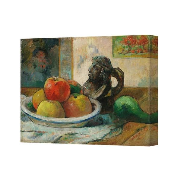 Benjamin Tate Design Vibrant Still Life Canvas Print With Apples And Jug