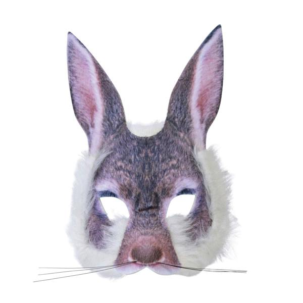 Bristol Novelty Adults Unisex Bunny Face Mask - Grey - 