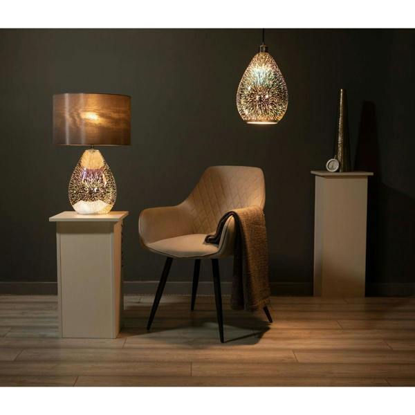 Pagazzi Lighting Geller Polished Chrome Hologram Effect Pendant Light Shade